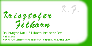 krisztofer filkorn business card